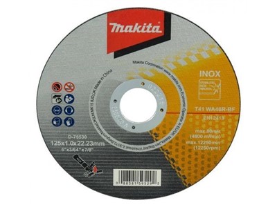 Круг отрезной 125х1.0х22,22 мм  для стали/нержавеющей стали плоский WA46R MAKITA - фото 196436