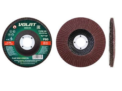 Круг лепестковый 125х22мм P80 конич. ВОЛАТ - фото 196510