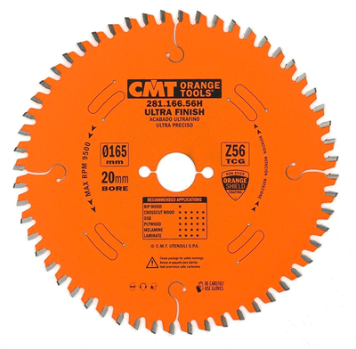 Пильный диск для ЛДСП 165.20.2,2/1,6 мм 56Т СМТ