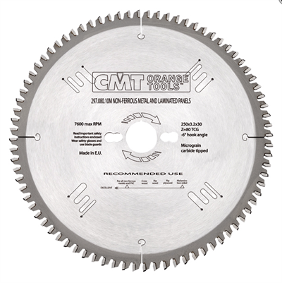 Диск пильный по алюминию 165.20.2,2/1,6 мм TCG -6° 80Т СМТ (Италия)