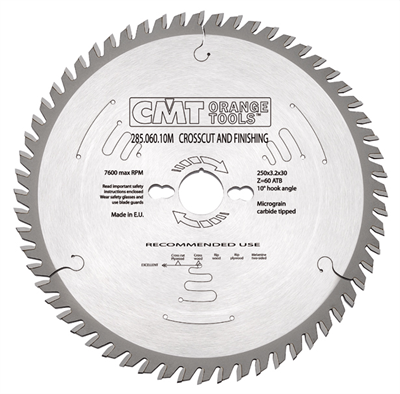Диск пильный по дереву 260х30х2,8/1,8 мм 60Т универсальный, CMT