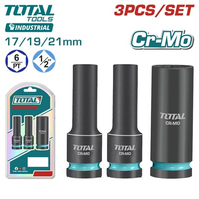 Набор ударных головок 1/2 " TOTAL THKISD12042L (3 предмета) - фото 197118