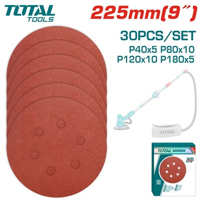 Набор шлифовальных кругов 225 мм TOTAL (30 штук)
