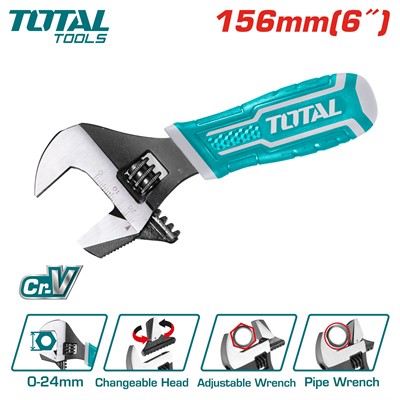 Ключ разводной 156 мм TOTAL THT1016S - фото 197151