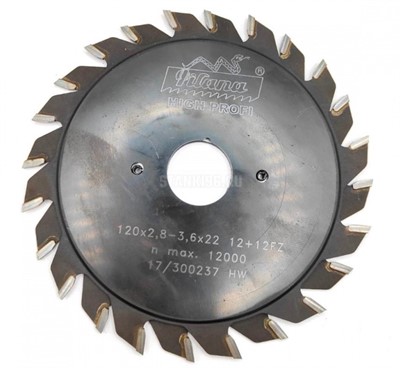 Пила подрезная 100.22.2,8-3,6 мм z12+12 FZ регулируемая PILANA