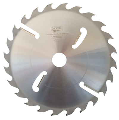 Диск пильный по дереву 400x50x4,0/2,6 мм, 24+4 зуба, с подрезными ножами NOOK