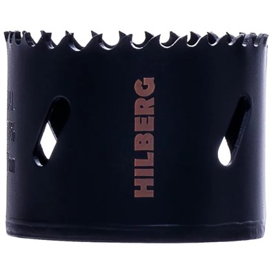 Коронка биметаллическая по металлу 57 мм крупный зуб Hilberg Cobalt 8%
