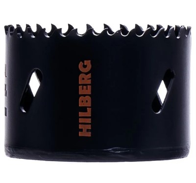 Коронка биметаллическая по металлу 64 мм крупный зуб Hilberg Cobalt 8%