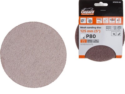 Шлифлист 125мм круг Р80 сетка, самосцепл. 5шт. GEPARD (GP5019-80) - фото 198048