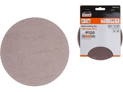 Шлифлист 150мм круг Р120 сетка, самосцепл. 5шт. GEPARD (GP5020-120) - фото 198055