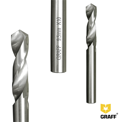 Сверло по металлу 9,5 мм цельнотвердосплавное (монолитное) K10 GRAFF