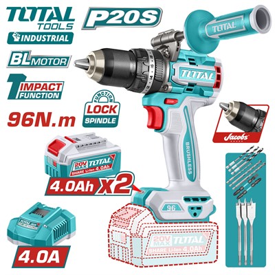 Дрель-шуруповерт ударная TOTAL TIDLI209686 - фото 199031