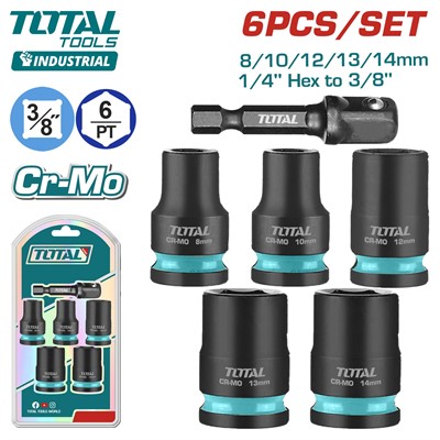 Набор ударных головок 3/8 " TOTAL  (6 шт) - фото 199052