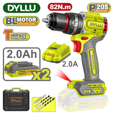 Дрель-шуруповерт ударная аккумуляторная DYLLU DTCDP8285 - фото 199076