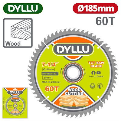 Диск пильный по дереву 185x20 мм 60Т DYLLU 