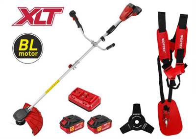 Триммер аккумуляторный WORTEX TB 3036 AT XLT SET (36 В, бесщеточный, леска/нож 38/25,5 см, 2 АКБ 4 А/ч)