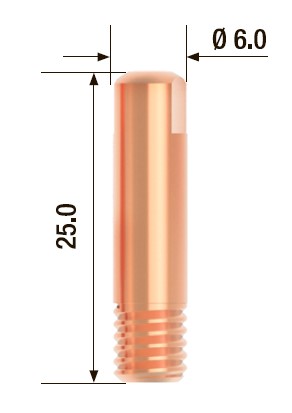 Контактный наконечник Fubag M6х25 мм ECU D =0.6 мм (10 шт.) - фото 200811