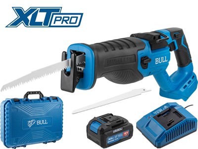 Сабельная пила аккумуляторная  BULL CSR 2118 E XLTpro, SET, БЕСЩЕТ., 18 В, дер. 210 мм, 1х4 А*ч, з/у 4 А