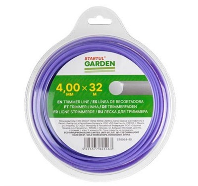 Леска ф 4.0 мм х 32 м кругл. сеч. STARTUL GARDEN