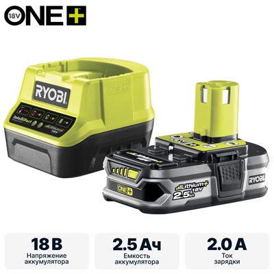 Аккумулятор с зарядным устройством RYOBI RC18120-125  (2,5 Ач, 18 В) ONE+