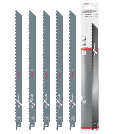 Пилка сабельная 300 мм. по замороженным материалам S1211K (5 шт.) BOSCH 