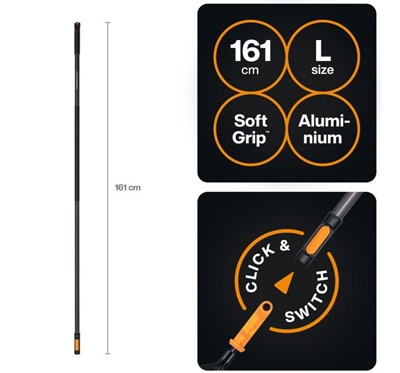 Черенок алюминиевый 161см OneClick FISKARS