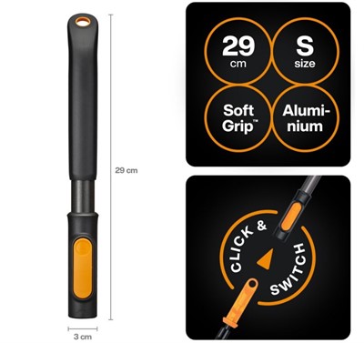 Рукоятка малая алюминиевая S 29см OneClick FISKARS