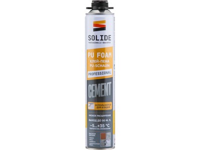 Клей-пена полиуретановая професс. SOLIDE Cement (850 мл)