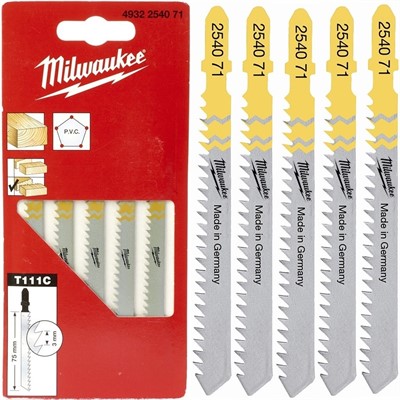 Пилка для лобзика 101/75 мм T111C по дереву (5 шт) Milwaukee