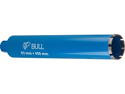 Коронка алмазная d 83мм железобетон BULL, L450мм, 1 1/4", мокрое сверление