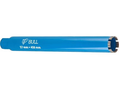 Коронка алмазная 57мм железобетон BULL, L450мм, 1 1/4",  микроудар, сухое сверление
