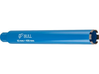 Коронка алмазная 63мм железобетон BULL, L450мм, 1 1/4", микроудар, сухое сверление