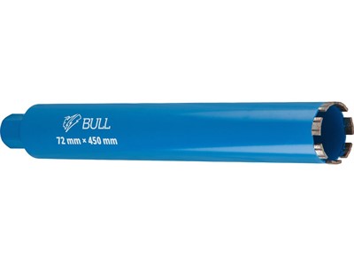 Коронка алмазная 72мм железобетон BULL, L450мм, 1 1/4", микроудар, сухое сверление