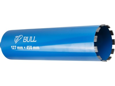 Коронка алмазная 127мм железобетон BULL, L450мм, 1 1/4", микроудар, сухое сверление