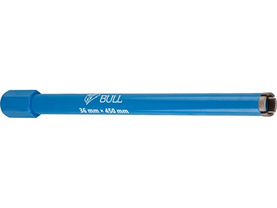 Коронка алмазная 36мм железобетон BULL, L450мм, 1 1/4", мокрое сверление