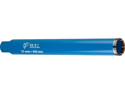 Коронка алмазная 57мм железобетон BULL, L450мм, 1 1/4", мокрое сверление