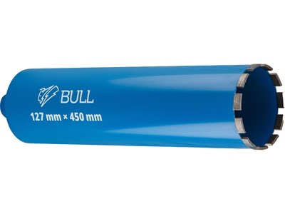 Коронка алмазная 127мм железобетон BULL, L450мм, 1 1/4", мокрое сверление