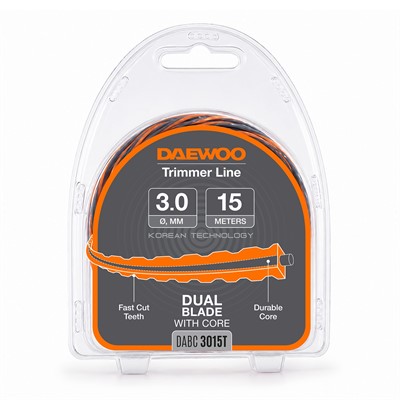 Леска для триммера (3,0 мм, 15 м, зубчатая) DAEWOO