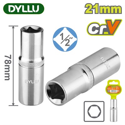 Торцевая головка удлиненная 1/2 " 21 мм DYLLU DTSC7221 - фото 206737