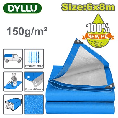 Тент укрывной 150 г/м  6х8м DYLLU 