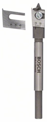 Сверло перьевое регулируемое (Плоскофрезерное), от 15 до 45 мм, BOSCH
