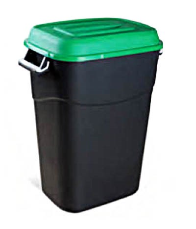 Контейнер для мусора пластик. 75 л (зел. крышка), TAYG