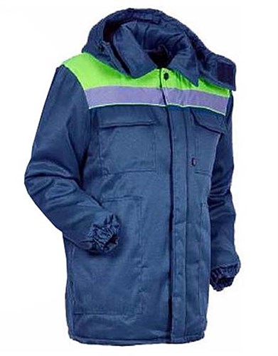 Куртка утепленная с капюшоном "Эксперт Люкс" все размеры (синяя- лимон)