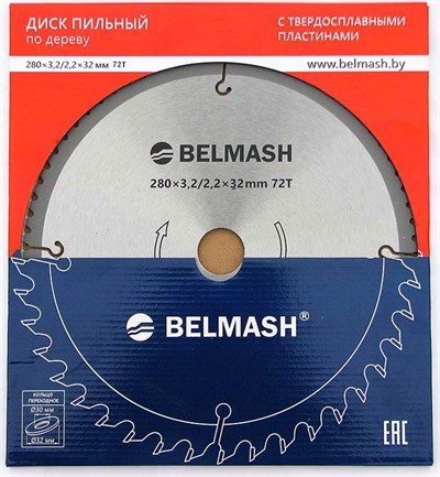 Диск пильный BELMASH 280x32(30)x72T 3,2/2,2 мм