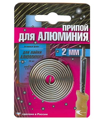 Припой AL-220 спираль ф 2 мм для низкотемпературной пайки алюминия, Векта - фото 36827