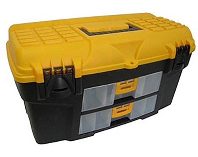 Ящик для инструмента пластмассовый УРАН 53х27,5х29 см (21") с двумя консолями
