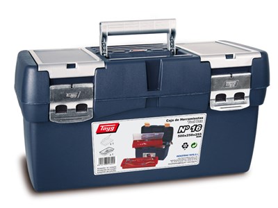 Ящик для инструмента пластмассовый 50x25,8x25,5 см с лотком и органайзером (мет. замки) TAYG