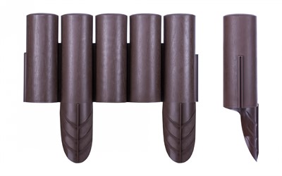 Бордюр пластиковый (коричневый, 4 шт, общая длина 108 см, выс. 24,5/27 см) FINLAND Pro-Garden