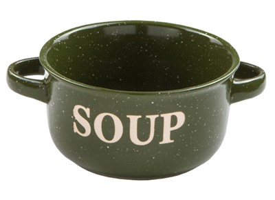 Миска керамическая, 134 мм, Для супа, зеленая, PERFECTO LINEA