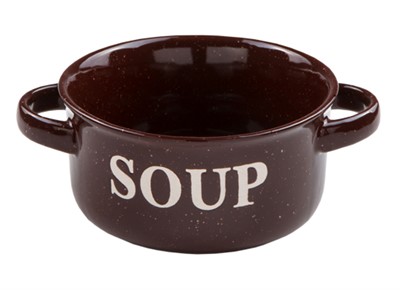  Миска керамическая, 134 мм, Для супа, коричневая, PERFECTO LINEA